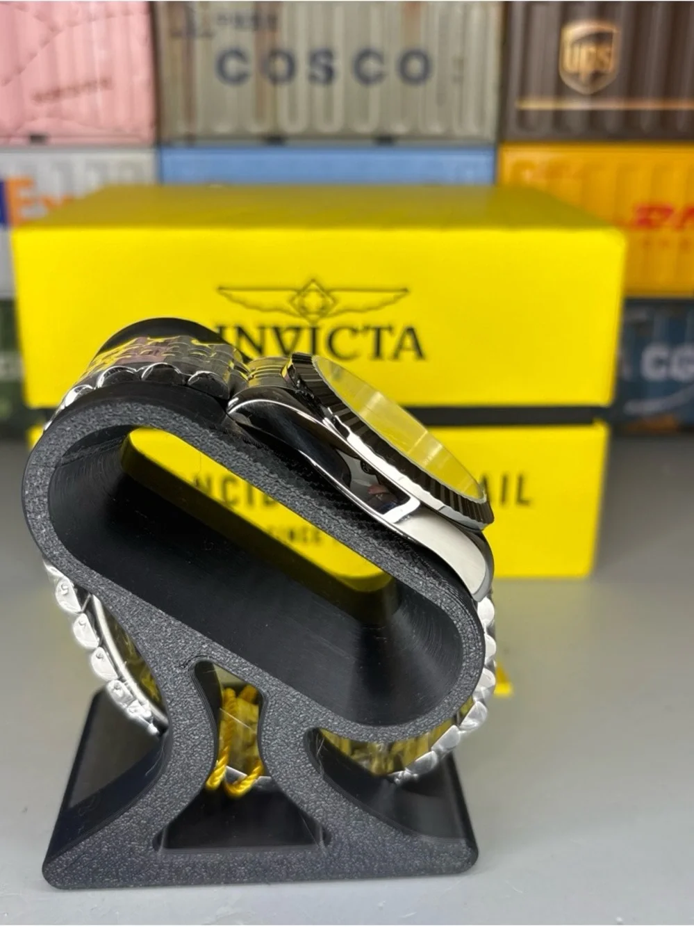 Invicta Specialty Silver Stainless Steel Watch with Blue Dial and Roman Markers